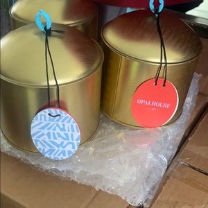 Lot of 4 opalhouse candles in gold tin